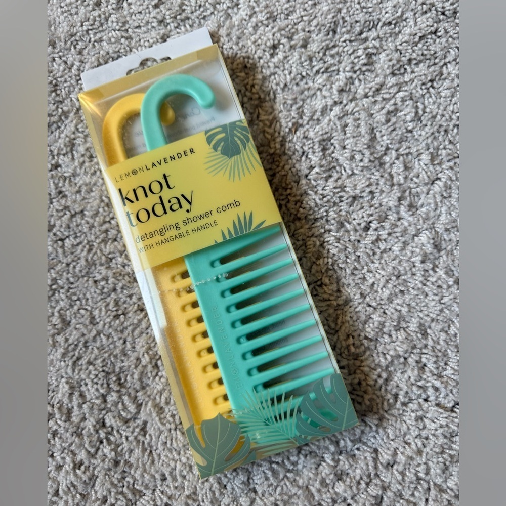 Lemon Detangling Shower Comb - Mint and Yellow - Picture 3 of 5